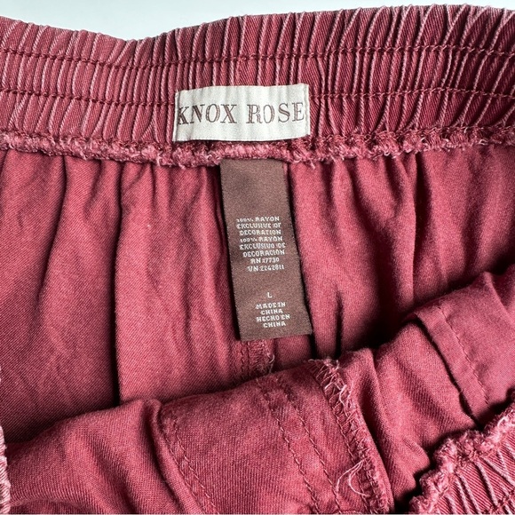 Knox Rose Burgundy High Waist Paperbag Shorts L - Picture 4 of 9